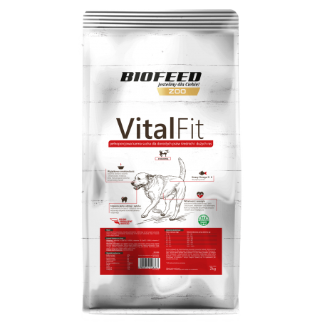 Biofeed Vitalfit - Dorosłe Psy Dużych Ras Z Wołowiną 15Kg