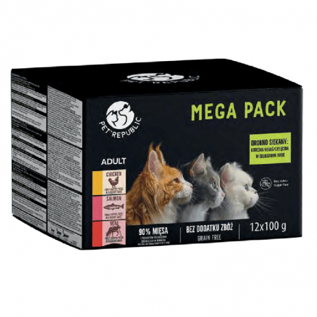 Petrepublic Multipack Dla Kota Kurczak, Łosoś, Cielęcina, Saszetki 12X100G