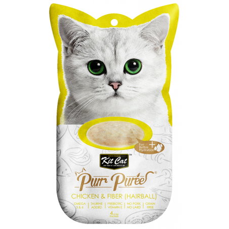 Kit Cat Purrpuree Chicken & Fiber (Kurczak & Błonnik) [Kc-881] 4X15G