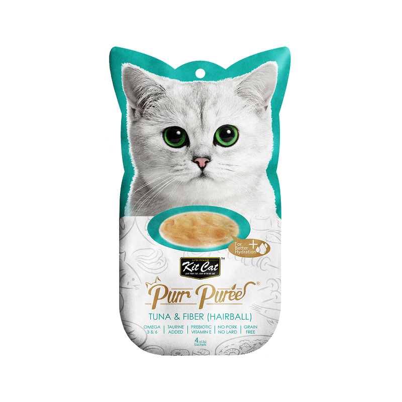 Kit Cat Purrpuree Tuna & Fiber (Tuńczyk & Błonnik) [Kc-843] 4X15G