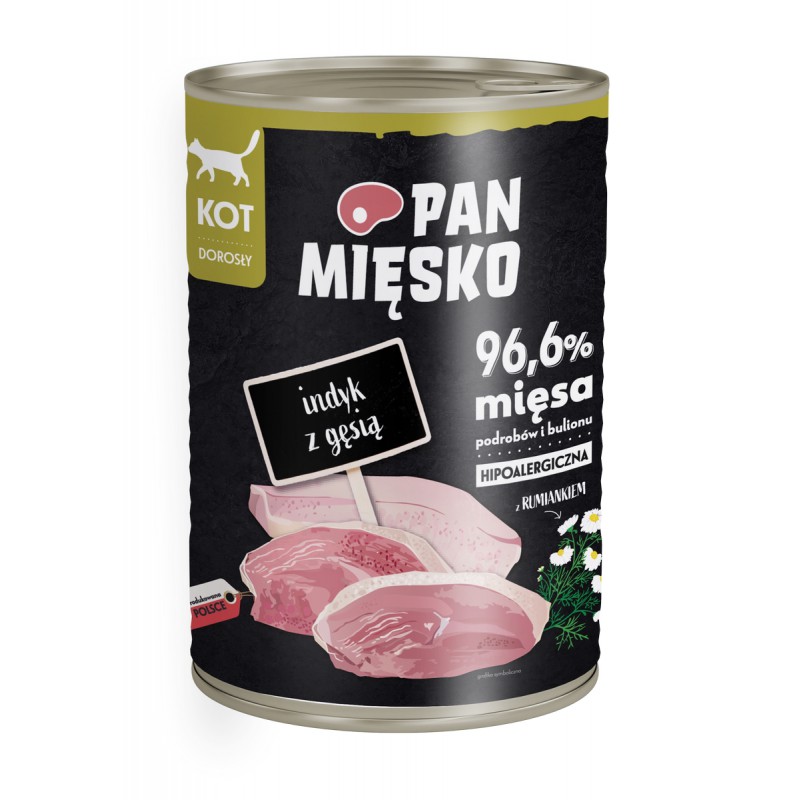 Pan Mięsko Karma Mokra Dla Kota Indyk Z Gęsią 400G