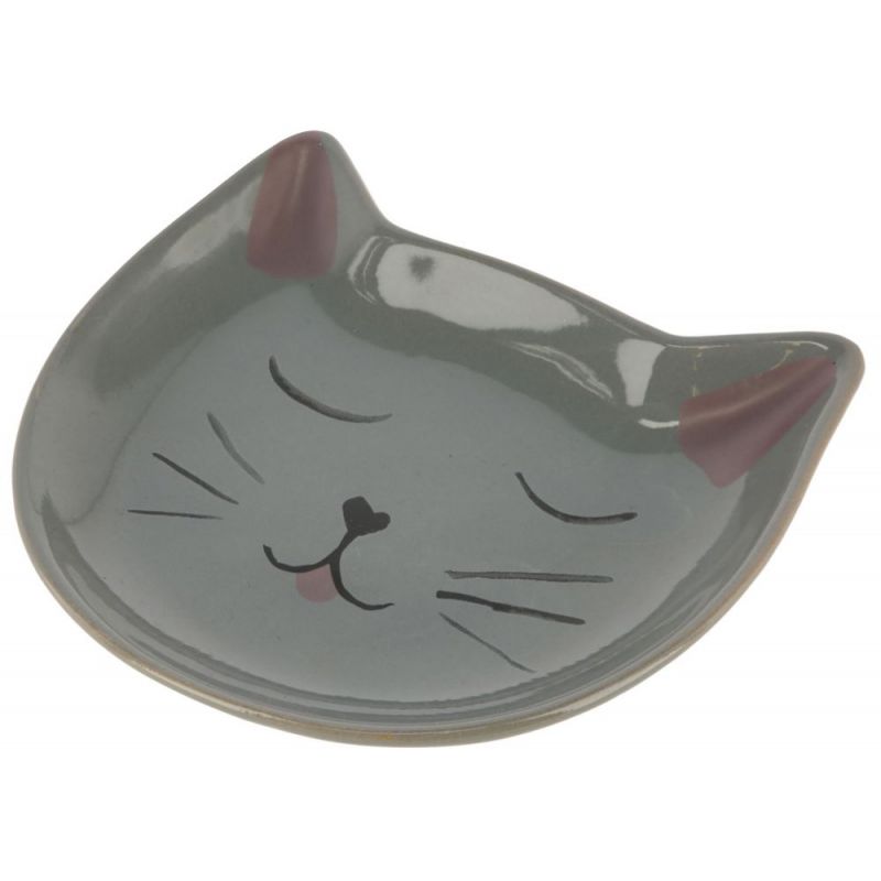 Kerbl Talerz Ceramiczny Dla Kota Kitty, Szary 14X14X2Cm [80544]