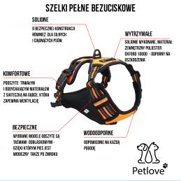 Petlove Szelki Pełne Odblaskowe Dla Psa Xl Czarne [Szelpxlbk]