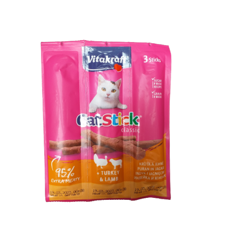 Vitakraft Cat Stick Mini Indyk I Jagnięcina Przysmak Dla Kota 6Szt