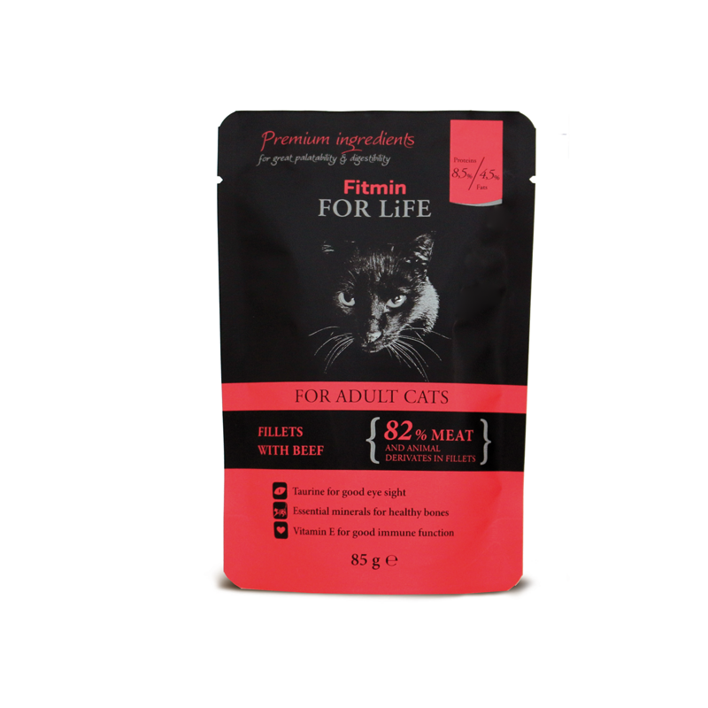 Fitmin Cat For Life Pouch Adult Beef 85G